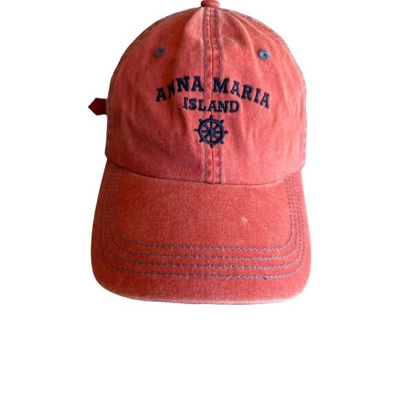 Anna Maria Island Florida Orange Hat Embroidered Adjustable - Picture 2 of 6